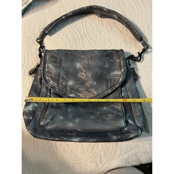 Aimee Kestenberg Braided Strap Gray Silver Metallic Teal Shoulder Bag - Picture 8 of 9